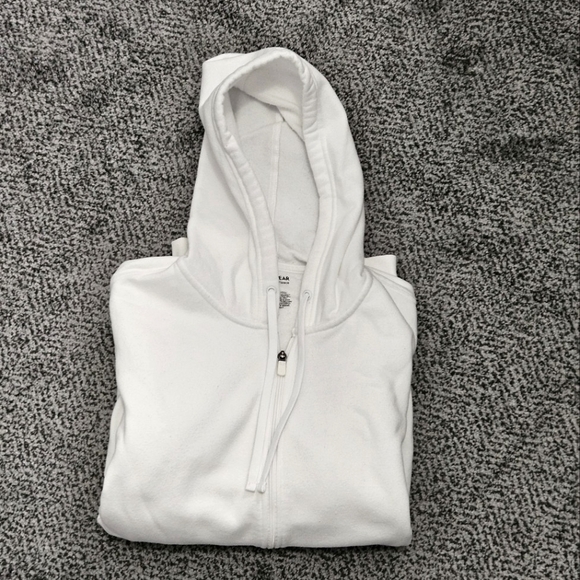 Sale: Men's White Full Zip Hoodie - XL - Picture 2 of 7